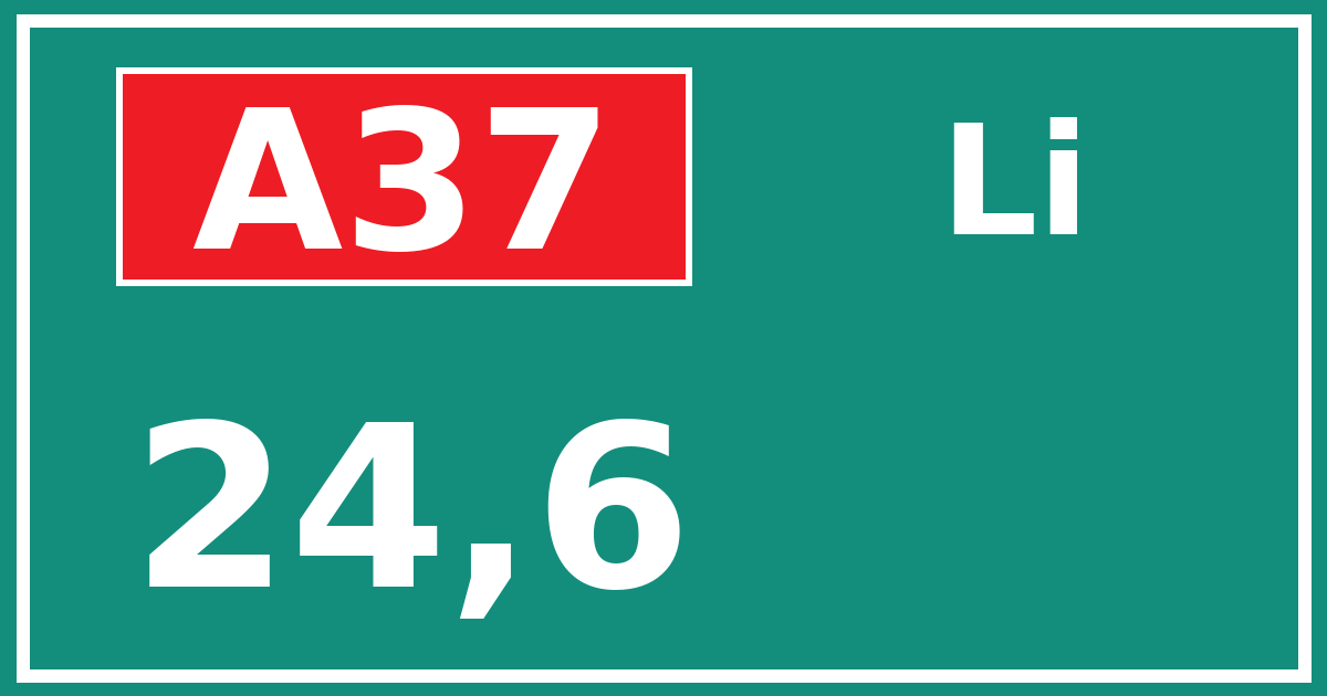 Hectometerbord A37 24,6 zijde Li