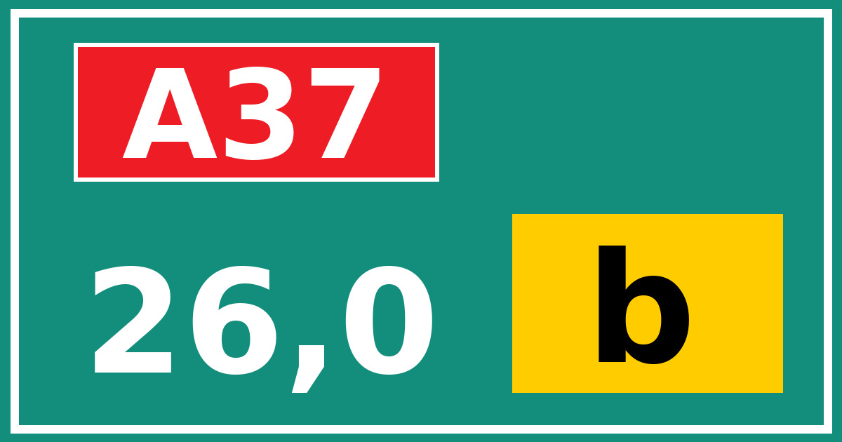 Hectometerbord A37 26,0 letter b