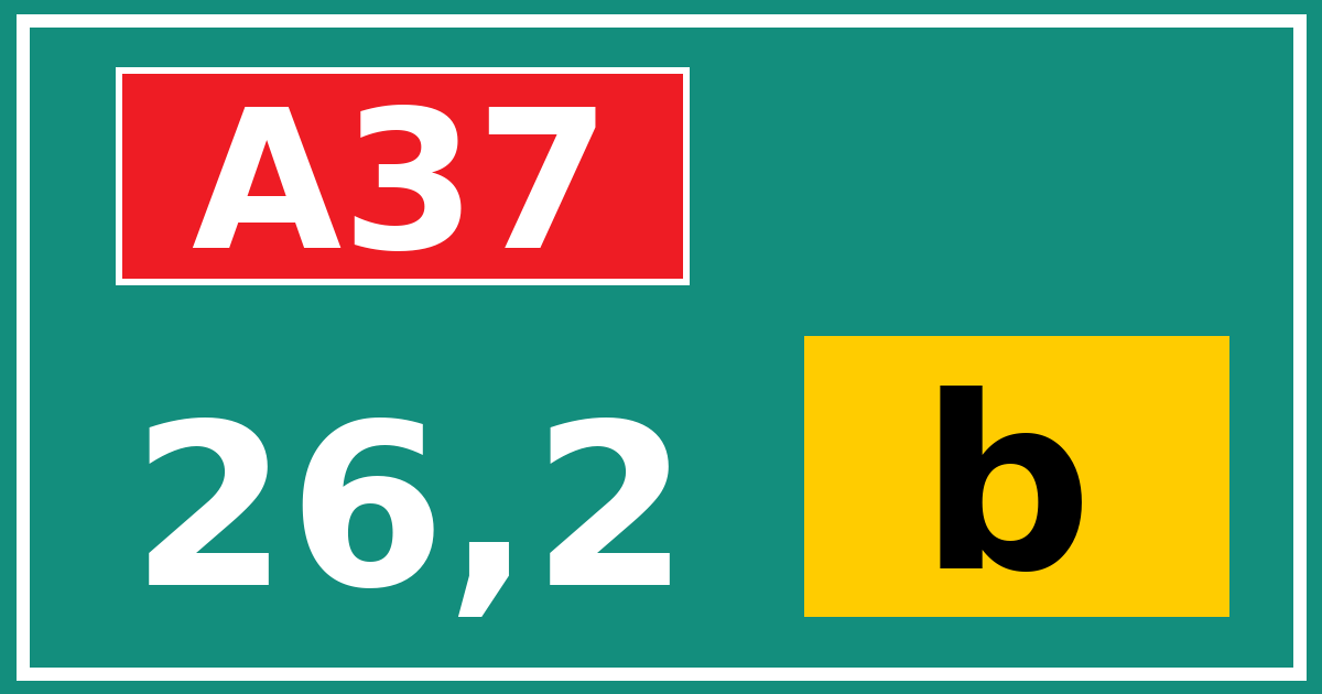 Hectometerbord A37 26,2 letter b