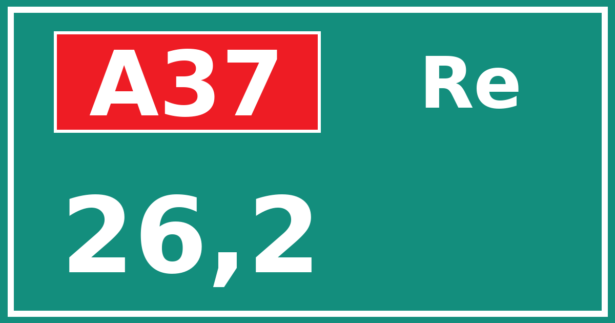 Hectometerbord A37 26,2 zijde Re