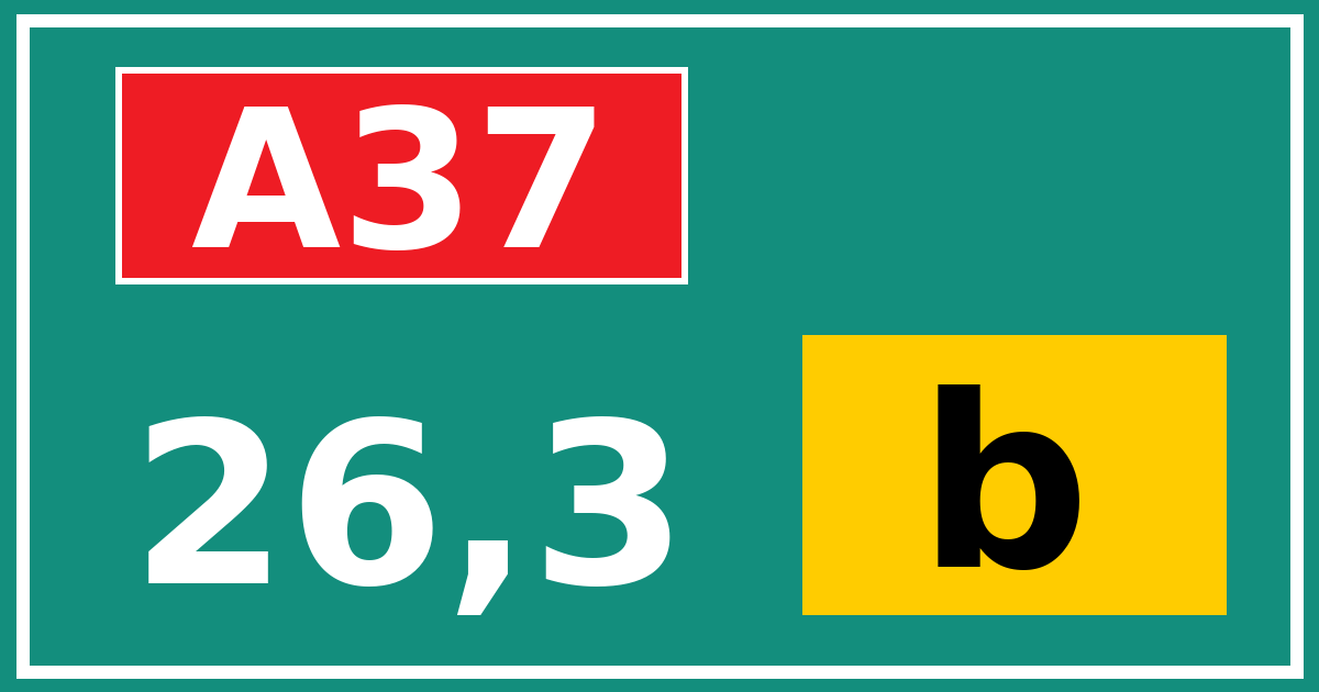 Hectometerbord A37 26,3 letter b