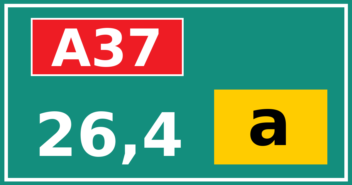 Hectometerbord A37 26,4 letter a