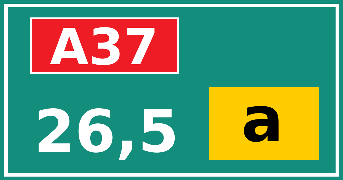 Hectometerbord A37 26,5 letter a