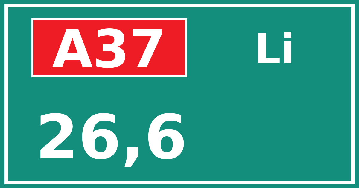 Hectometerbord A37 26,6 zijde Li