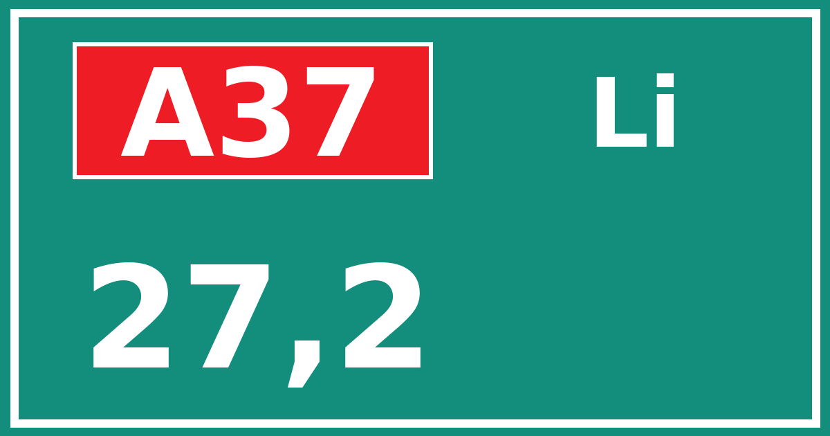 Hectometerbord A37 27,2 zijde Li