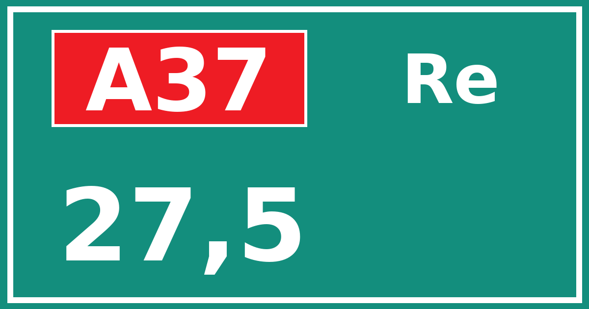 Hectometerbord A37 27,5 zijde Re