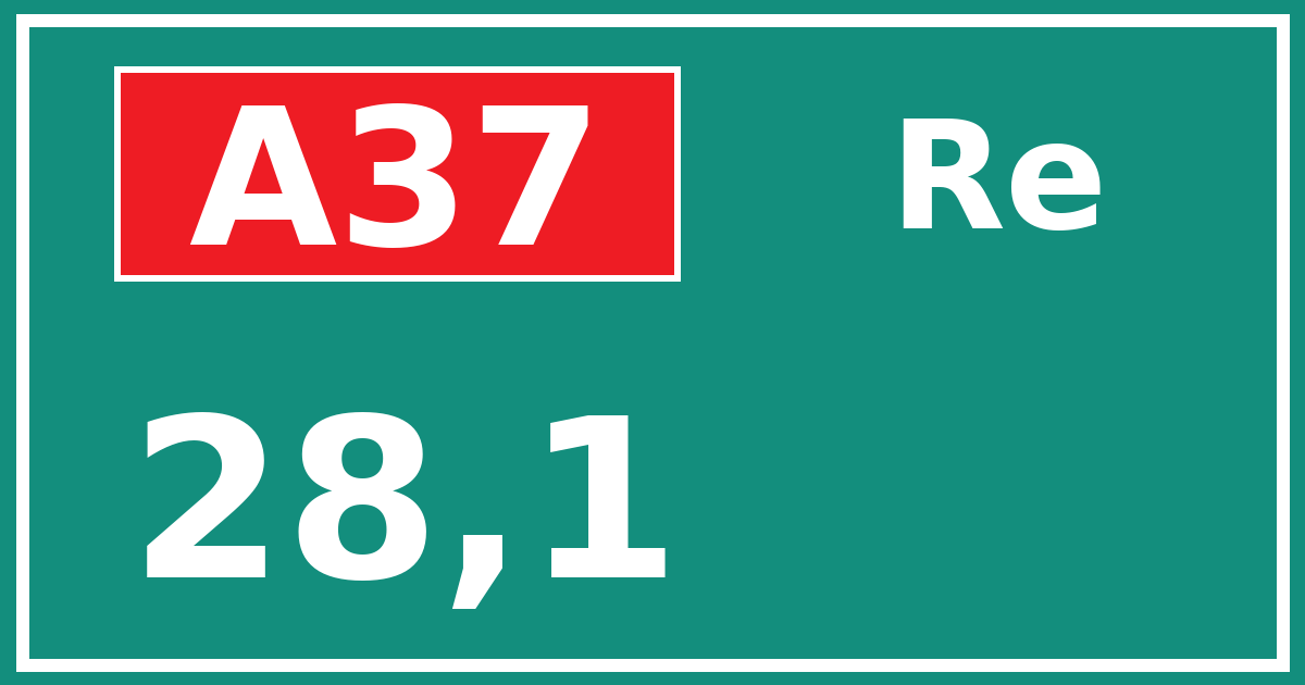 Hectometerbord A37 28,1 zijde Re