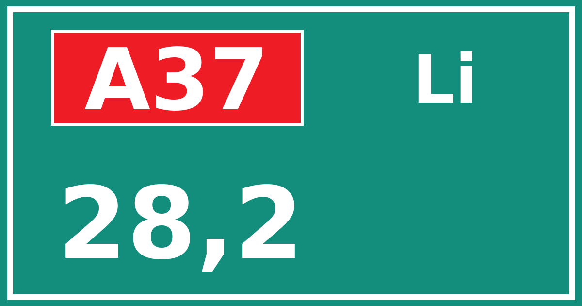Hectometerbord A37 28,2 zijde Li