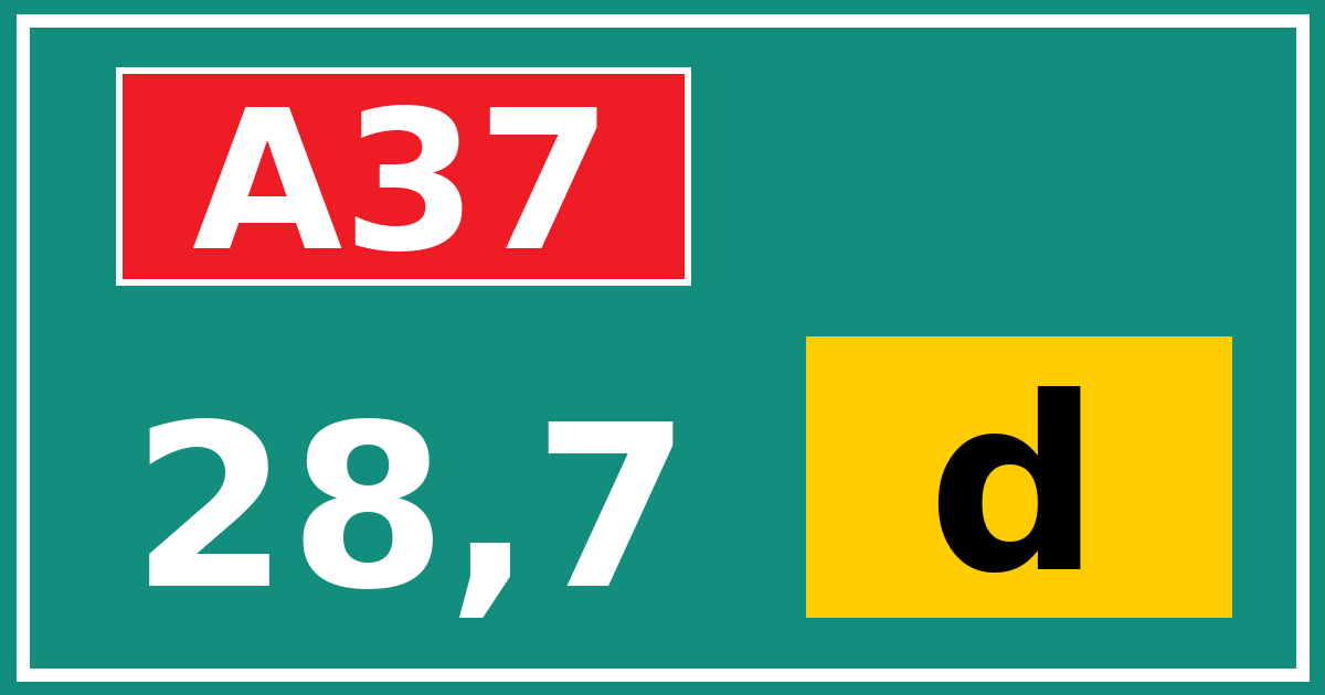 Hectometerbord A37 28,7 letter d