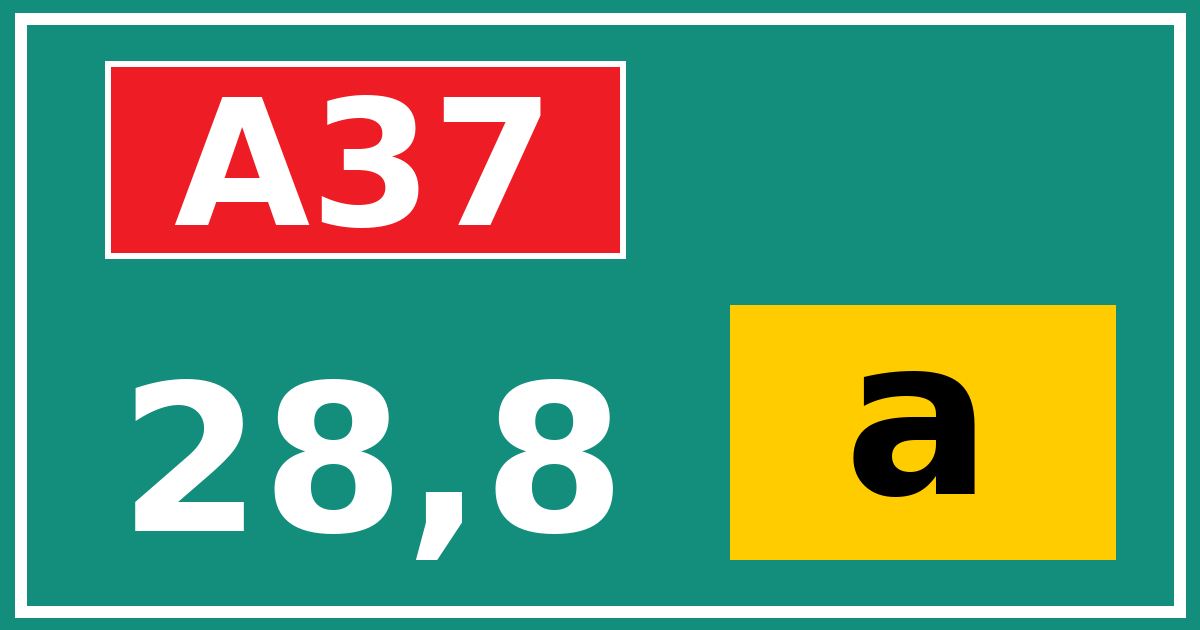 Hectometerbord A37 28,8 letter a