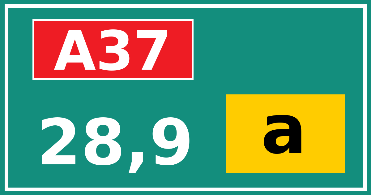 Hectometerbord A37 28,9 letter a