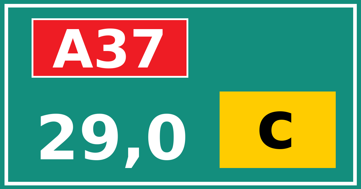 Hectometerbord A37 29,0 letter c