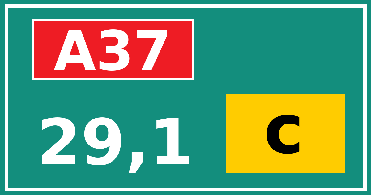 Hectometerbord A37 29,1 letter c
