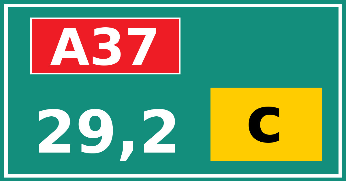 Hectometerbord A37 29,2 letter c