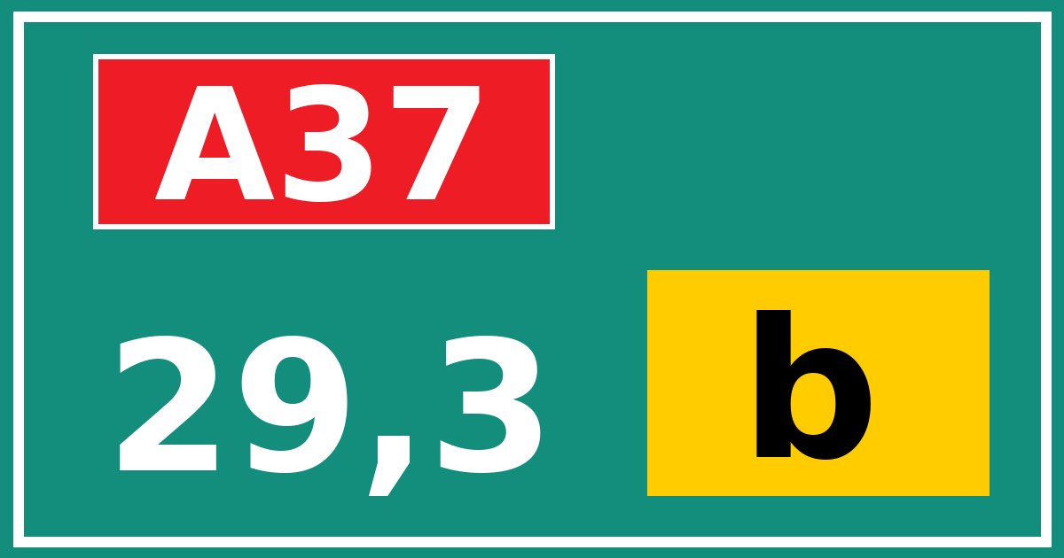 Hectometerbord A37 29,3 letter b