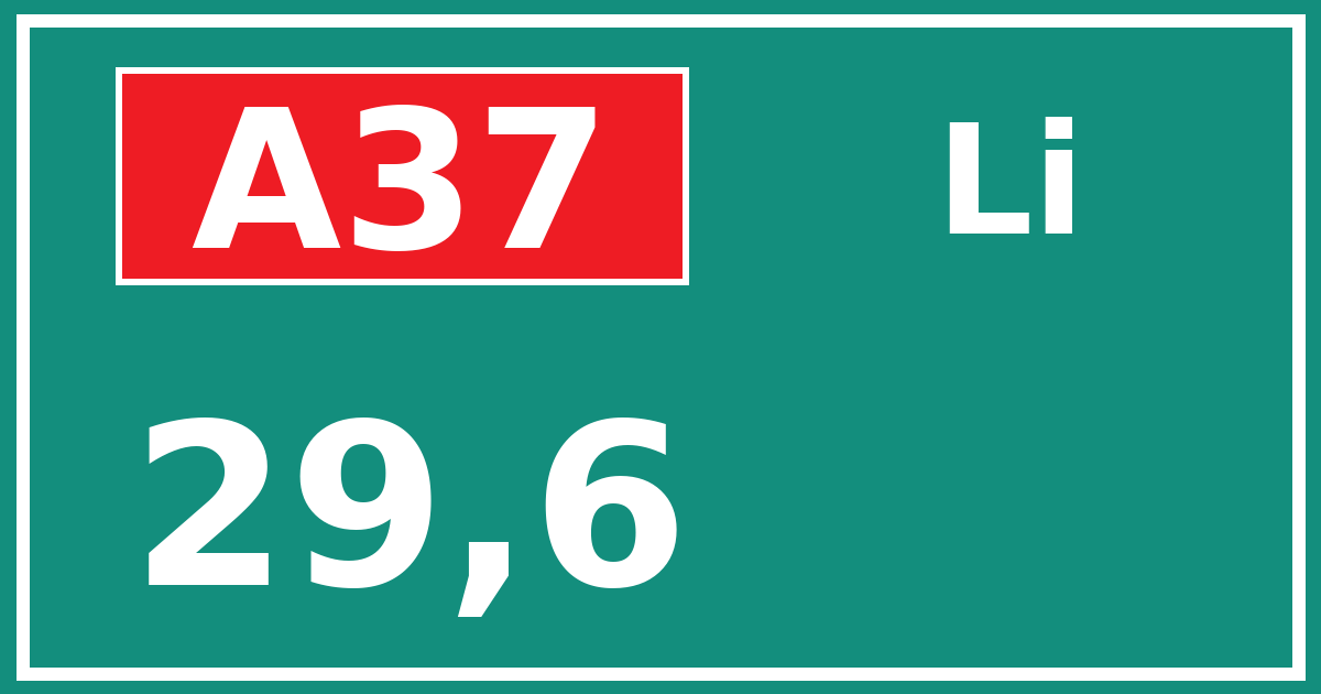 Hectometerbord A37 29,6 zijde Li