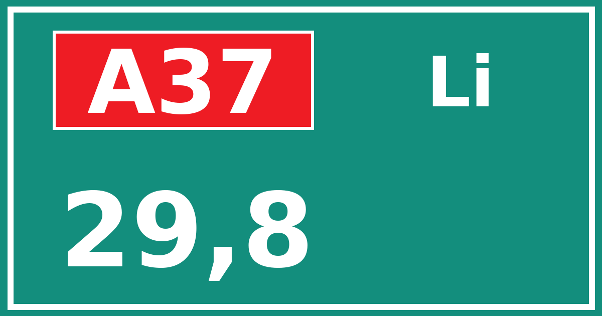 Hectometerbord A37 29,8 zijde Li