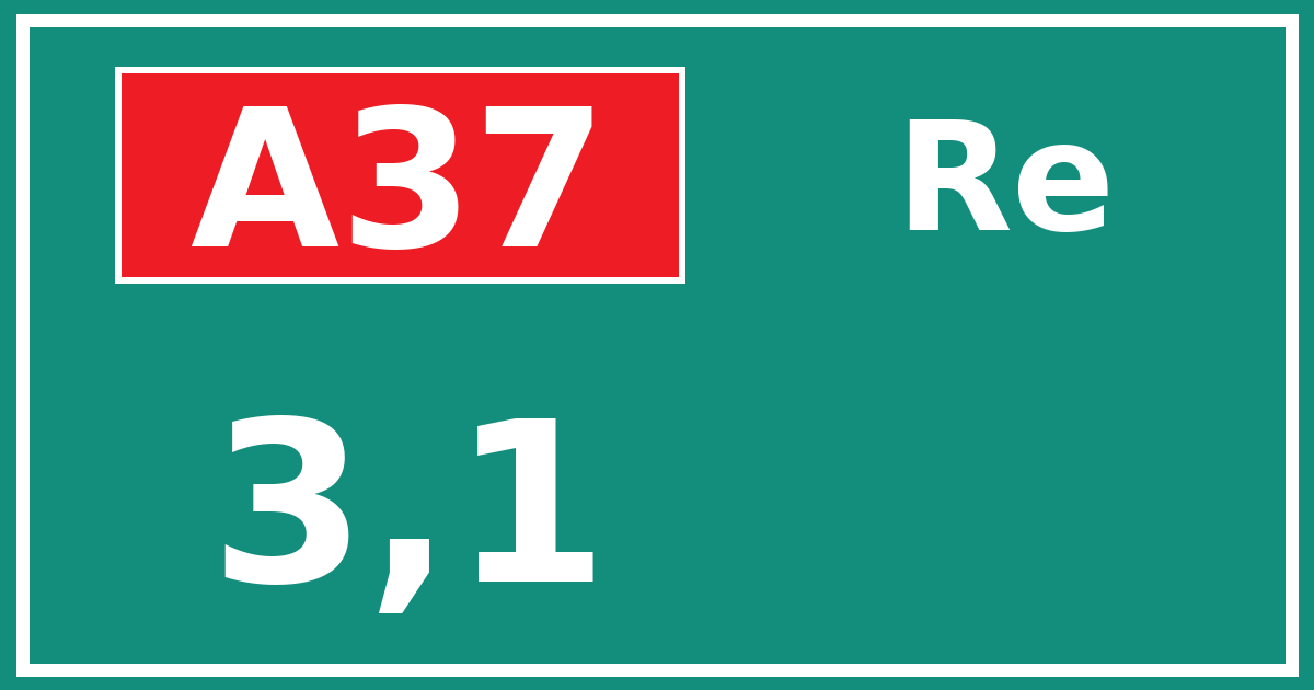 Hectometerbord A37 3,1 zijde Re