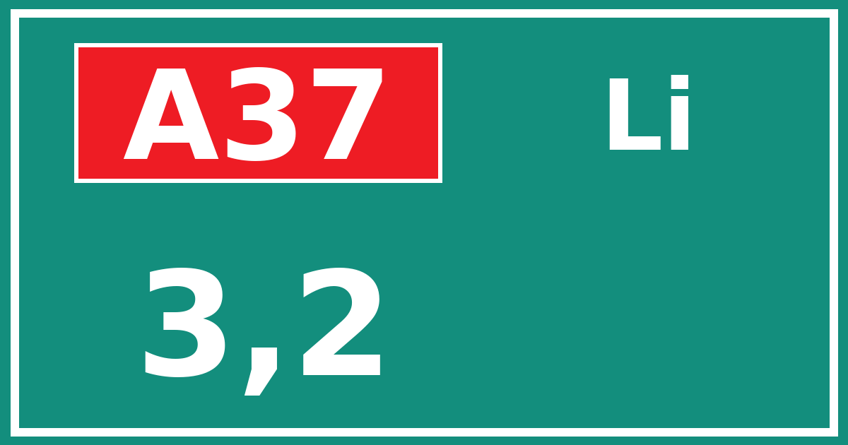 Hectometerbord A37 3,2 zijde Li