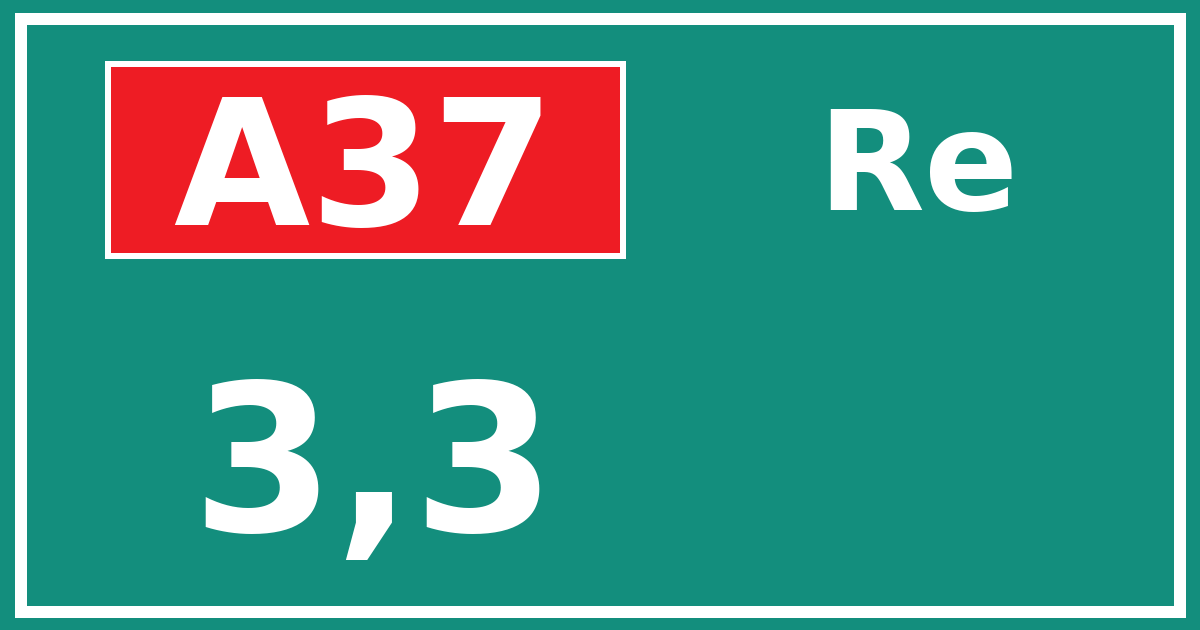 Hectometerbord A37 3,3 zijde Re