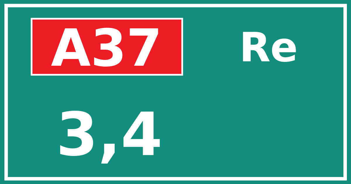 Hectometerbord A37 3,4 zijde Re