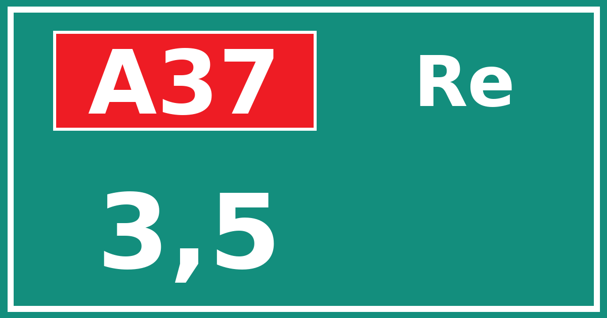 Hectometerbord A37 3,5 zijde Re