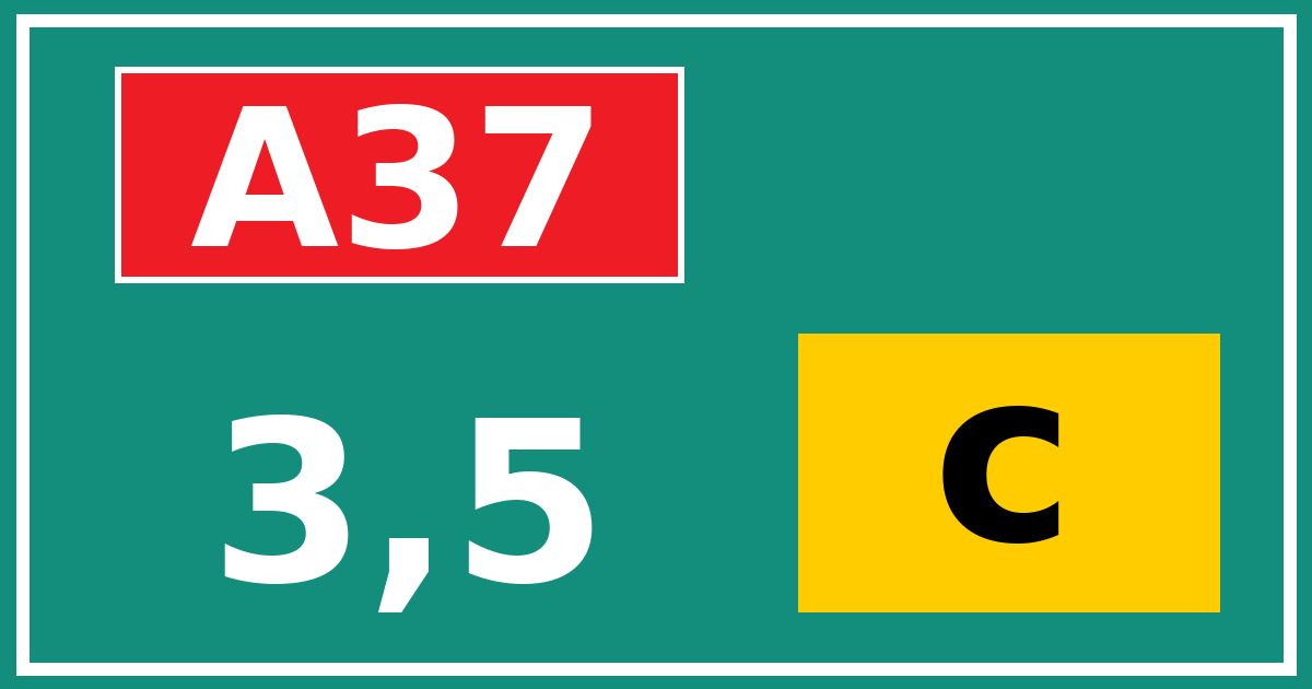 Hectometerbord A37 3,5 letter c