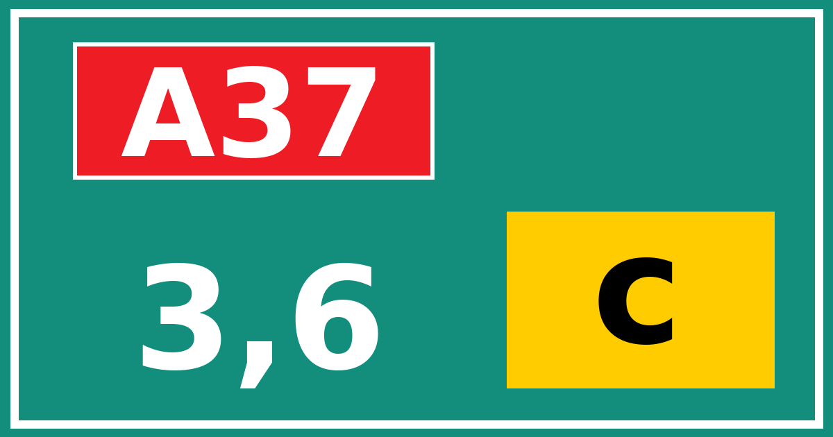 Hectometerbord A37 3,6 letter c