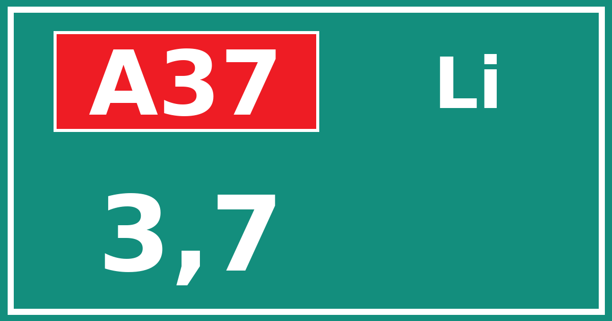 Hectometerbord A37 3,7 zijde Li
