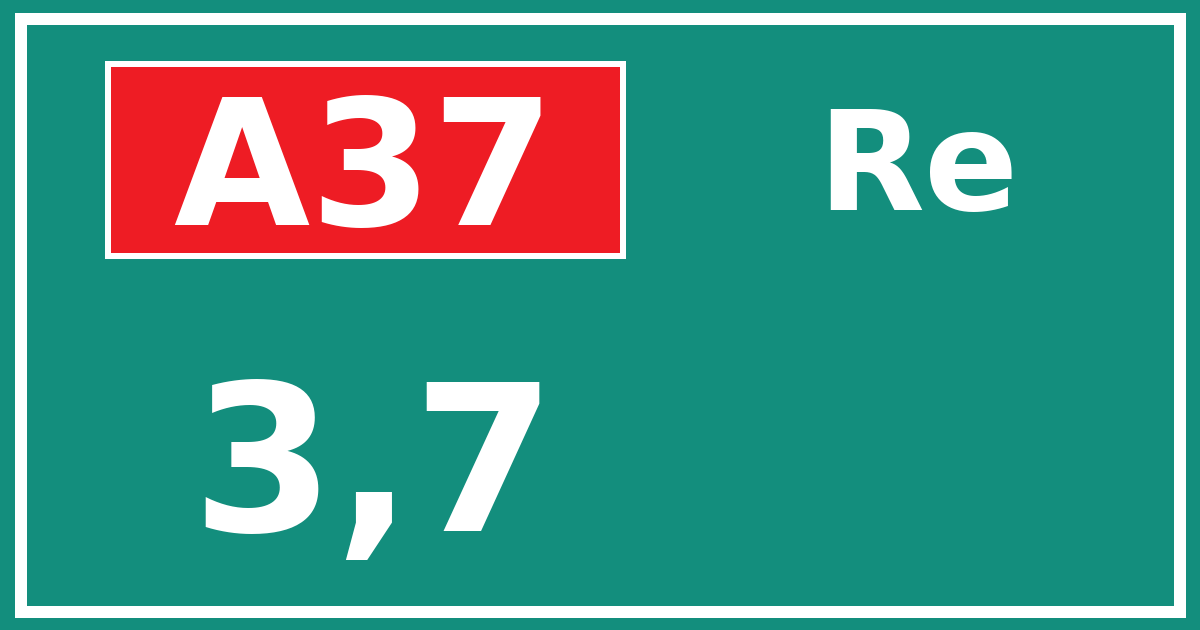 Hectometerbord A37 3,7 zijde Re
