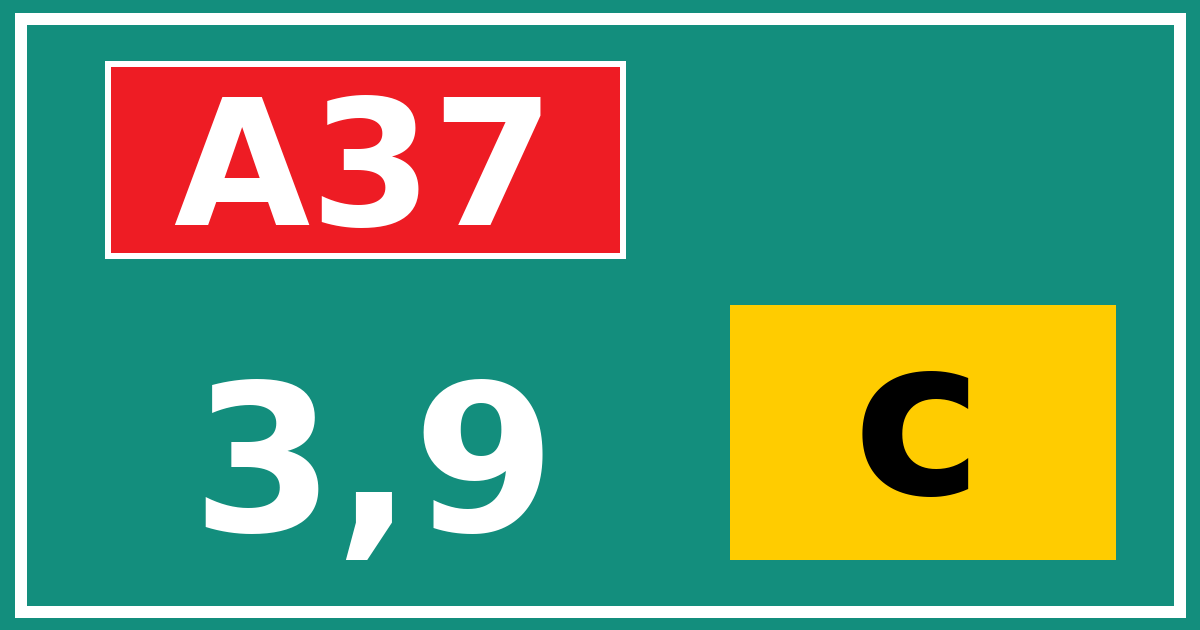 Hectometerbord A37 3,9 letter c