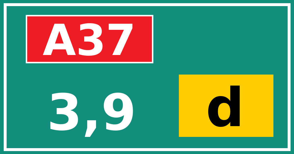 Hectometerbord A37 3,9 letter d