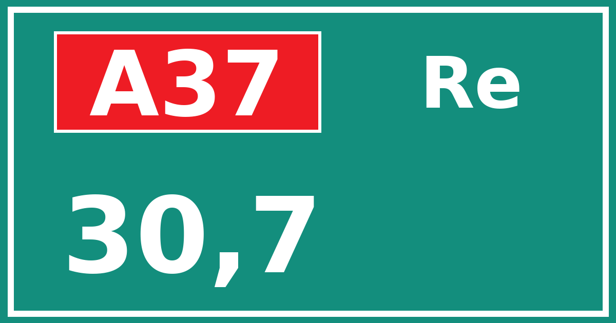 Hectometerbord A37 30,7 zijde Re