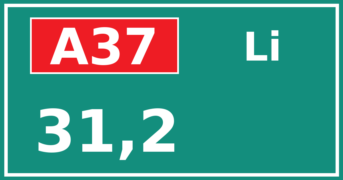 Hectometerbord A37 31,2 zijde Li