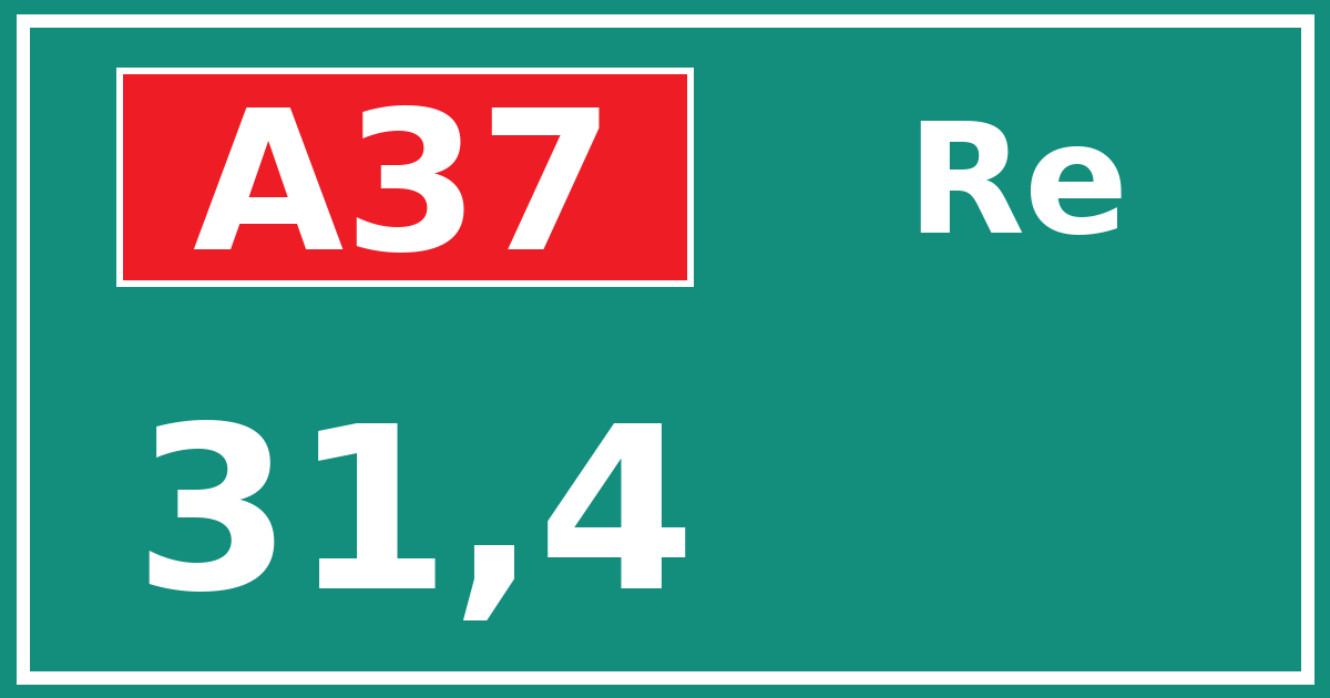 Hectometerbord A37 31,4 zijde Re