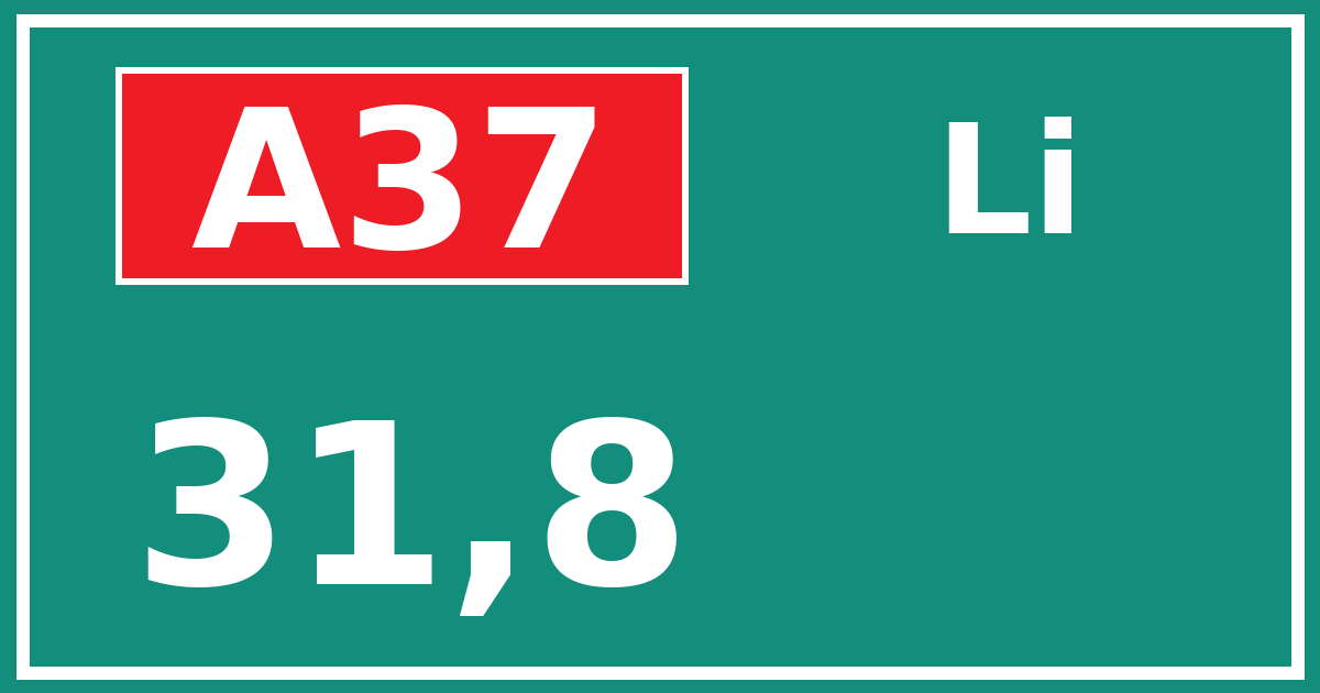 Hectometerbord A37 31,8 zijde Li