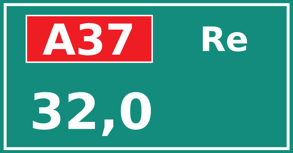 Hectometerbord A37 32,0 zijde Re