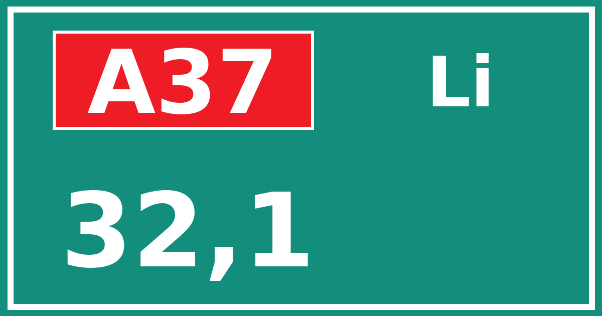 Hectometerbord A37 32,1 zijde Li