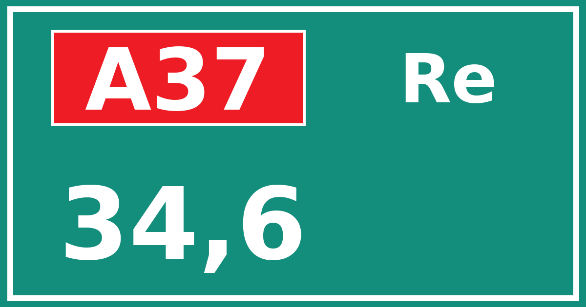 Hectometerbord A37 34,6 zijde Re