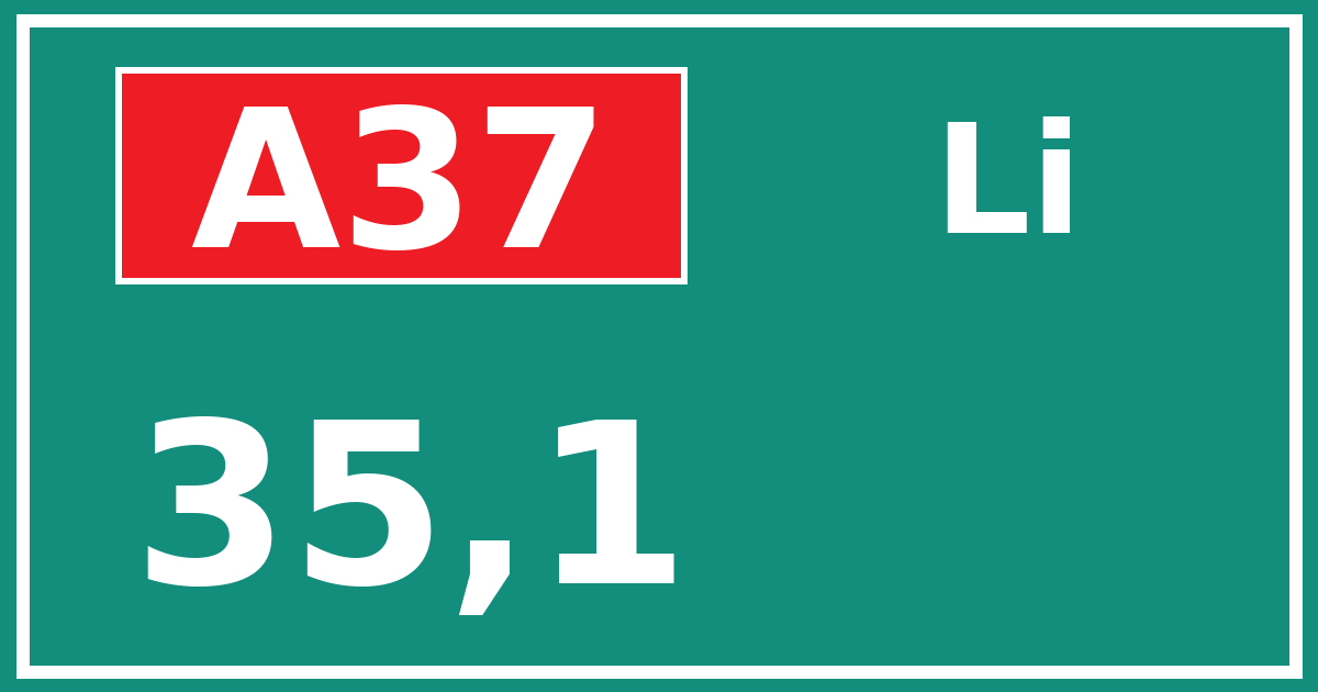 Hectometerbord A37 35,1 zijde Li
