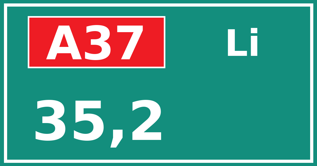 Hectometerbord A37 35,2 zijde Li