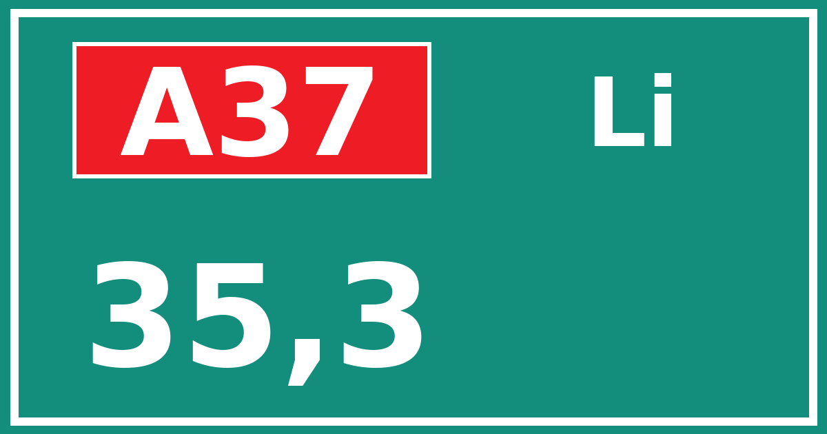Hectometerbord A37 35,3 zijde Li