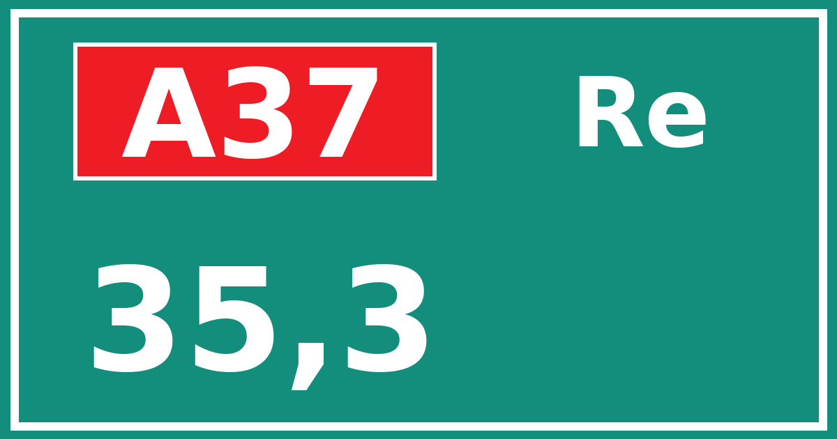 Hectometerbord A37 35,3 zijde Re