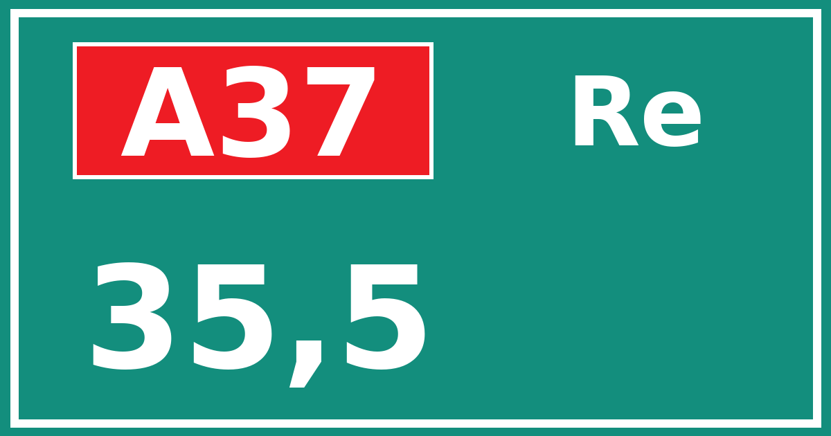 Hectometerbord A37 35,5 zijde Re