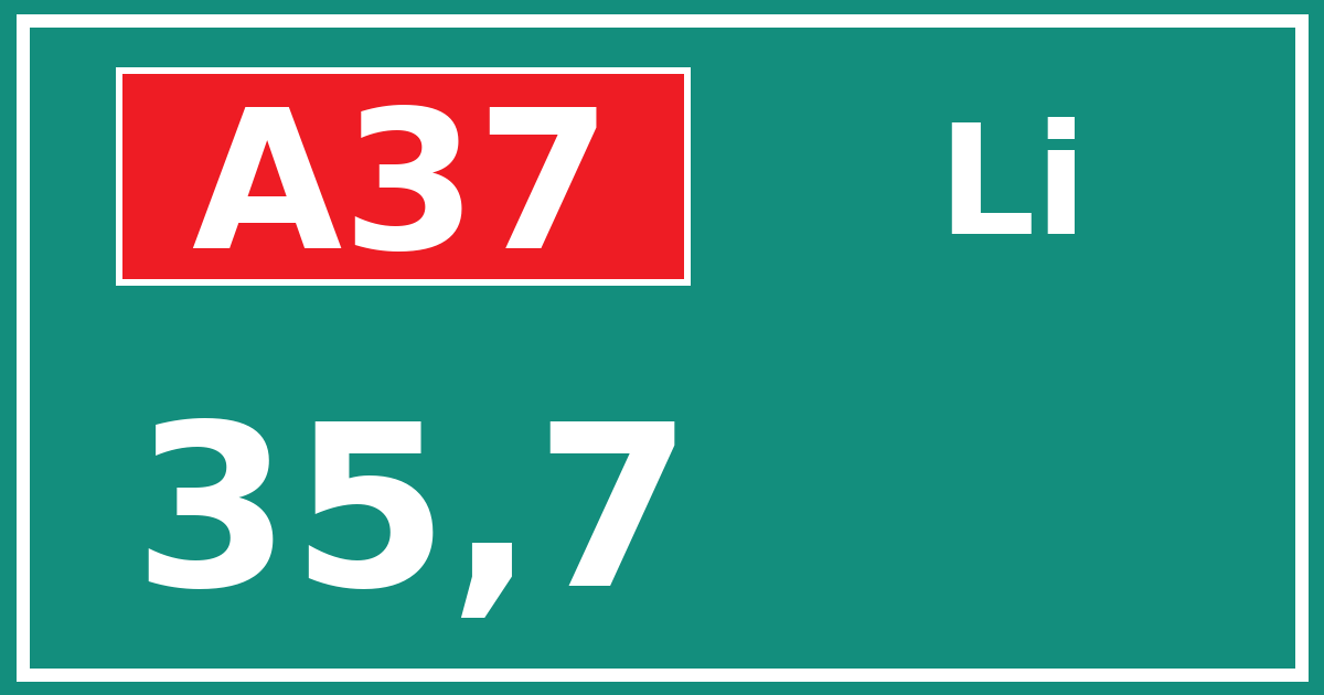Hectometerbord A37 35,7 zijde Li