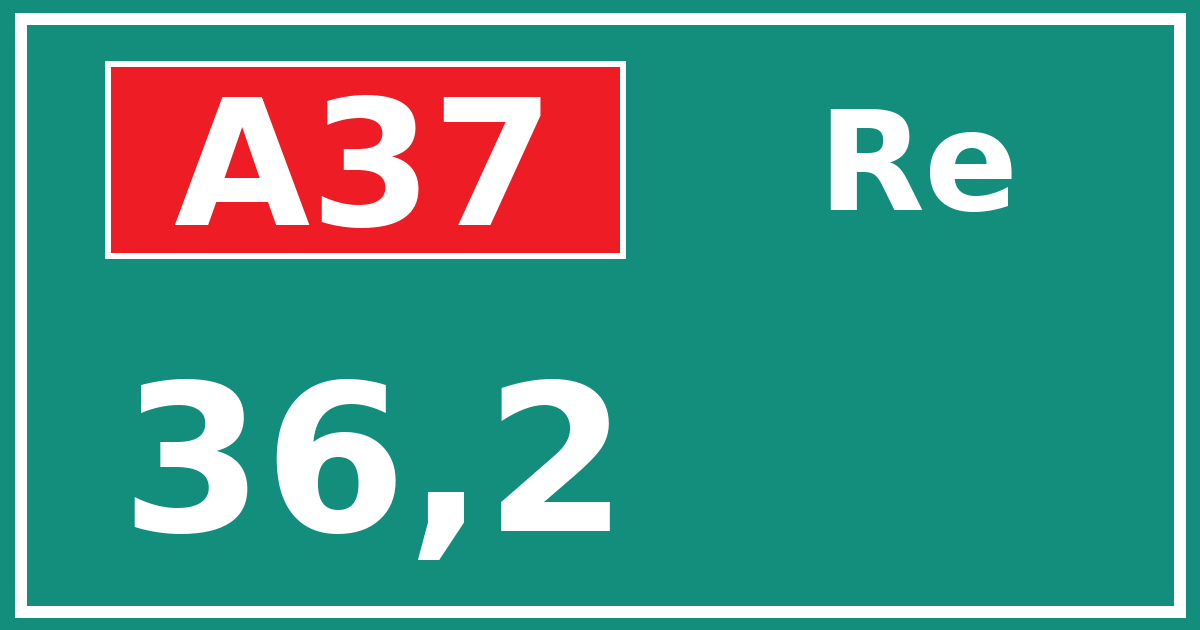 Hectometerbord A37 36,2 zijde Re