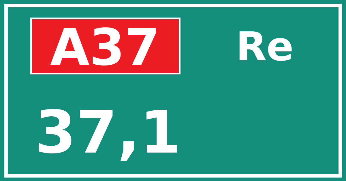 Hectometerbord A37 37,1 zijde Re