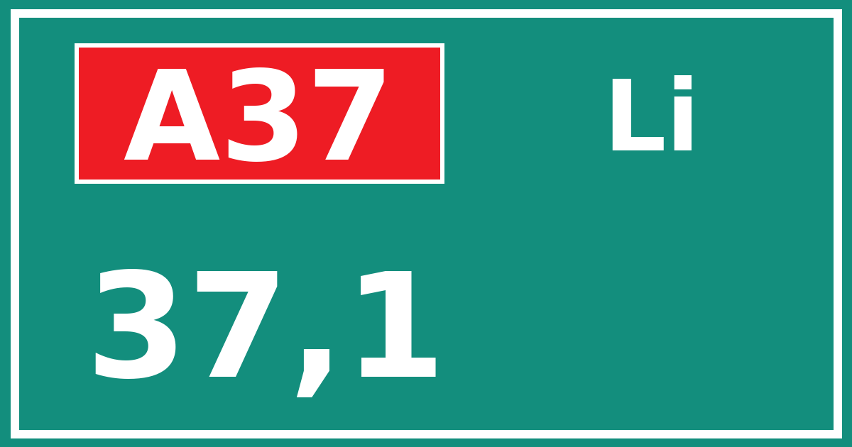 Hectometerbord A37 37,1 zijde Li