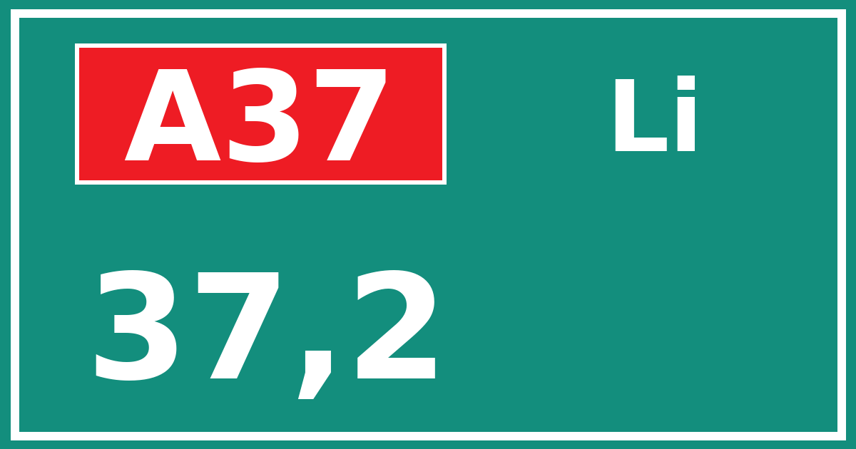 Hectometerbord A37 37,2 zijde Li