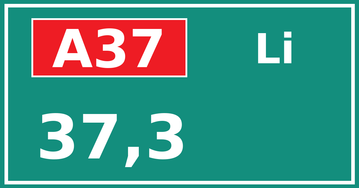 Hectometerbord A37 37,3 zijde Li
